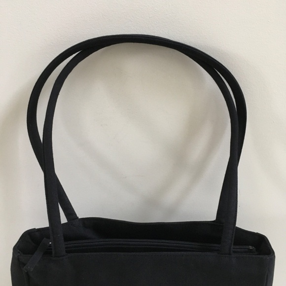 SAKS FIFTH AVENUE Black Tote BAG Purse Handbag Embroidered Logo Y2K NEW - Picture 2 of 13